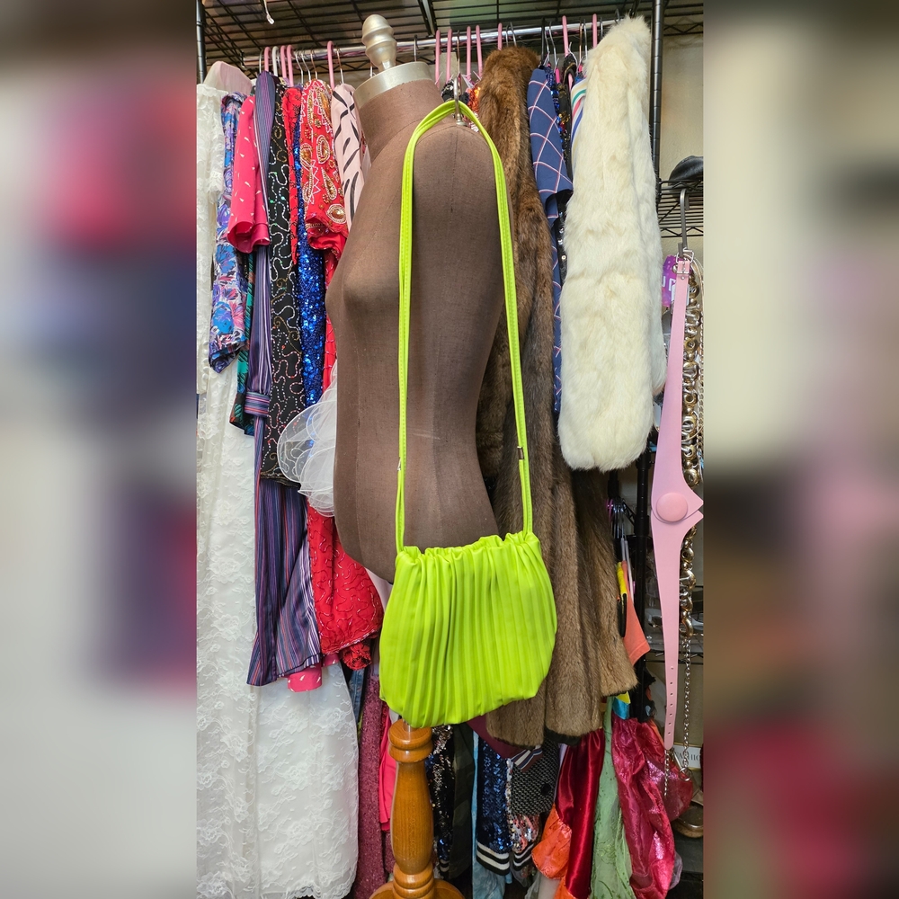 Lime Green Pleated Women's Bag